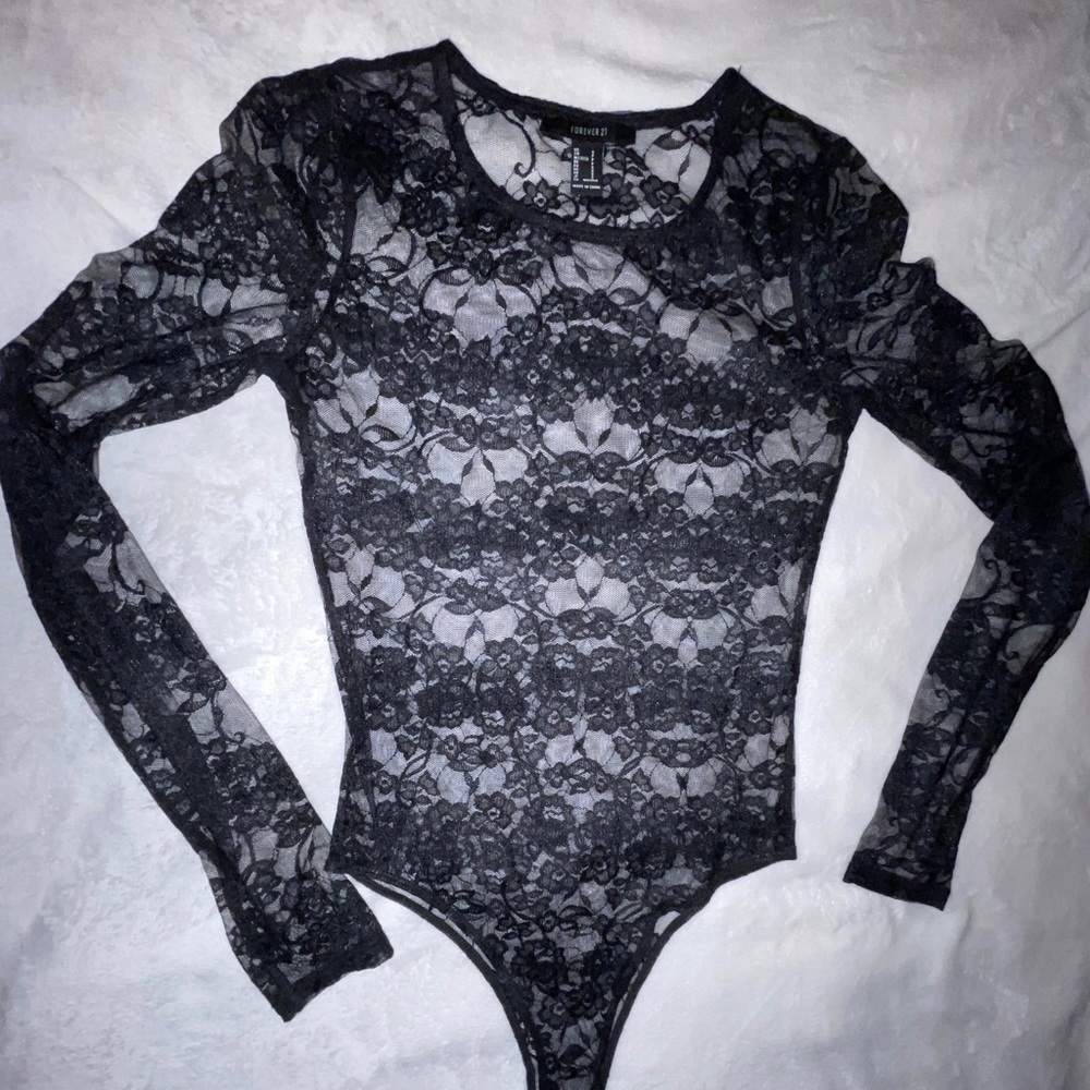 all lace black bodysuit, floral lace